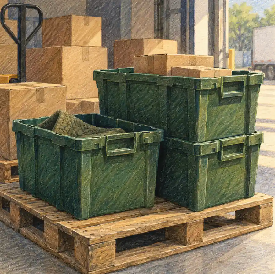 Illustration of logistics businesses equipment and workspace